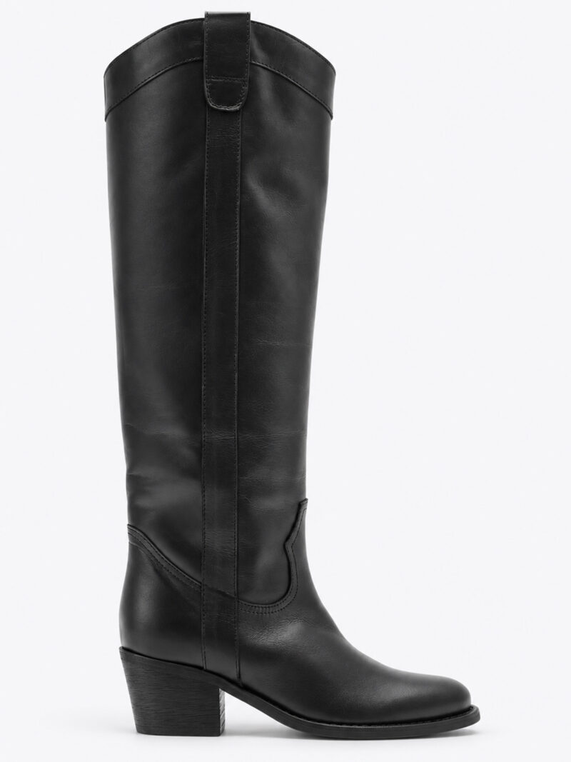 Malibu High Leather Boot Nero