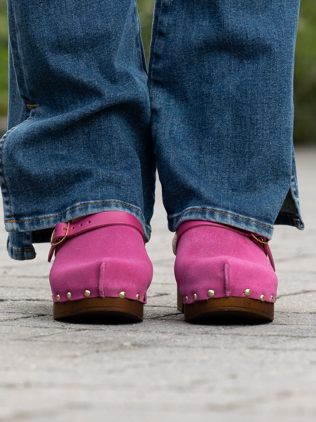 Clogs Suede Leather Fuxia - Bilde 9