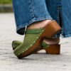 Clogs Suede Leather Green - Bilde 7