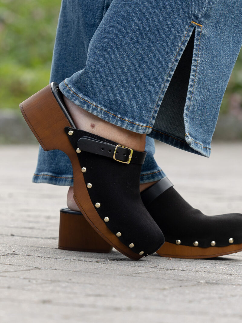 Alternative view of Clogs Suede Leather Black