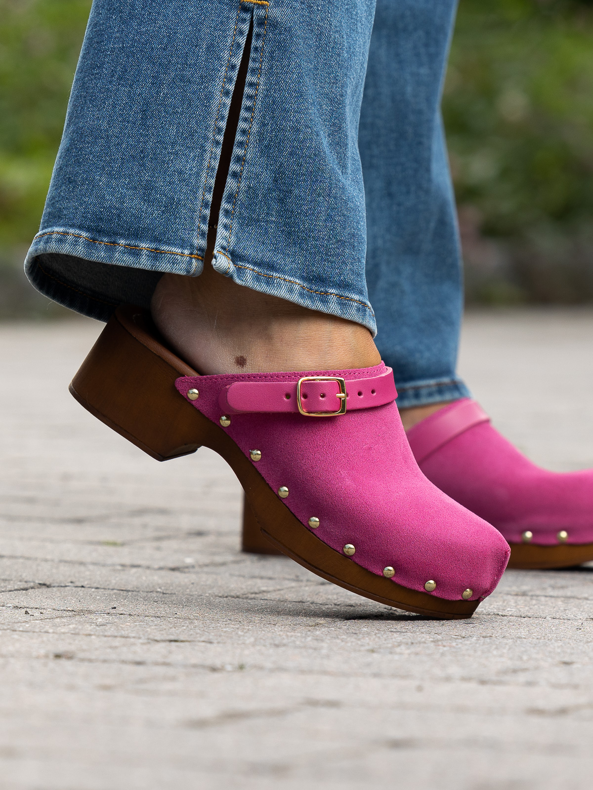 Clogs Suede Leather Fuxia - Bilde 7