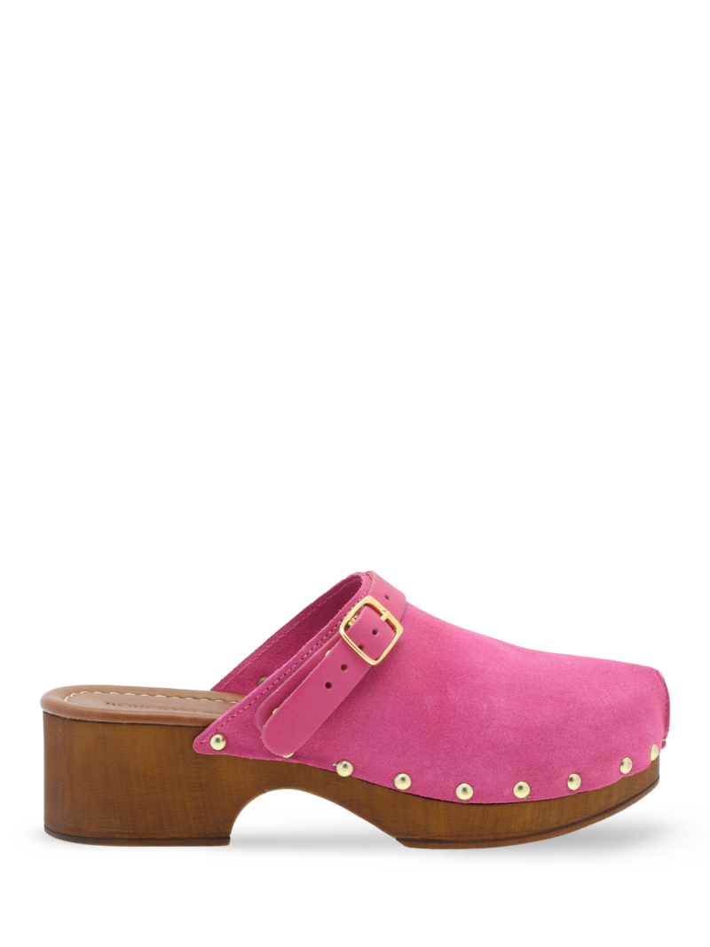 Alternative view of Clogs Suede Leather Fuxia
