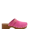 Clogs Suede Leather Fuxia