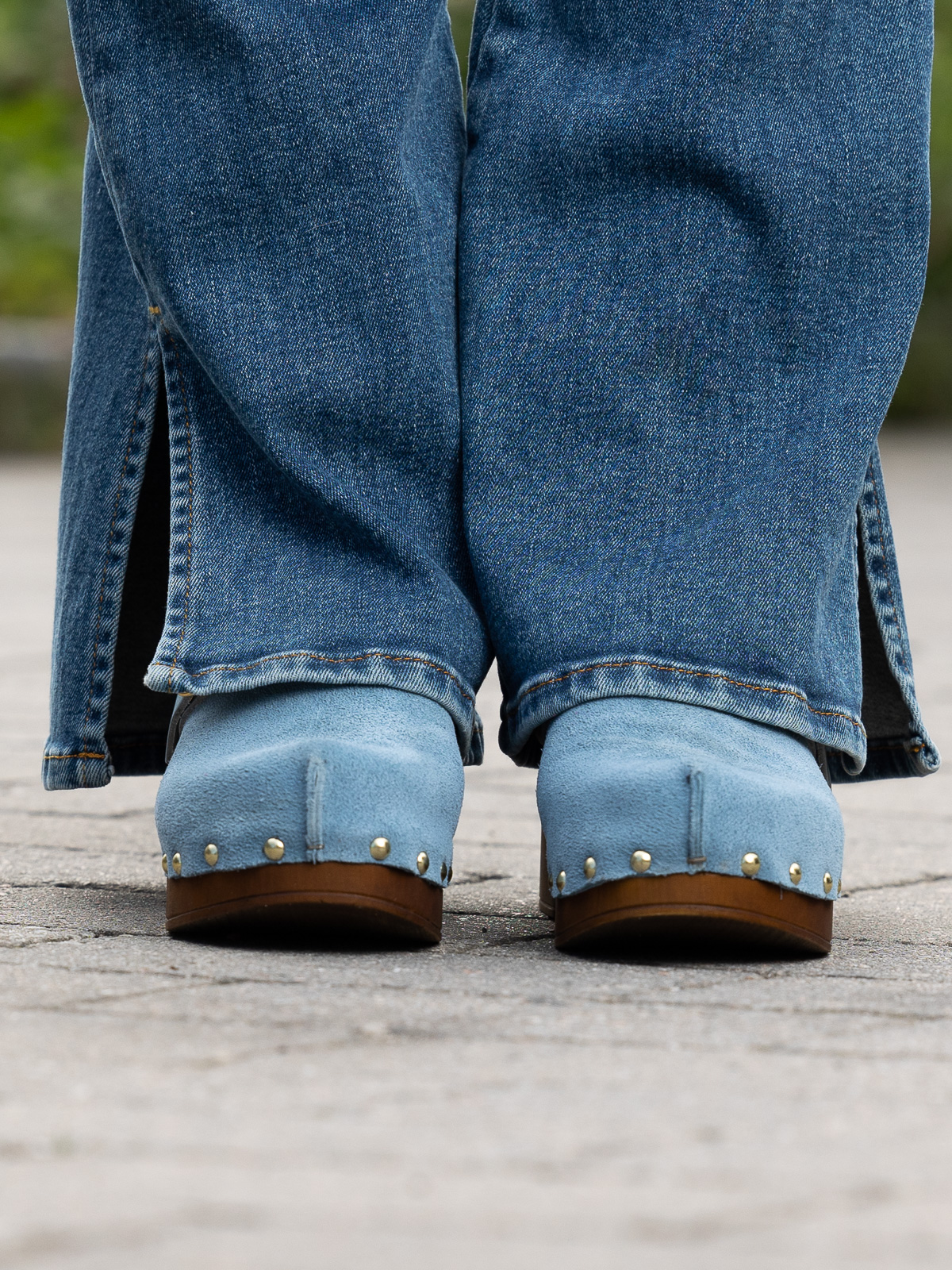 Clogs Suede Leather Lt Blue - Bilde 21