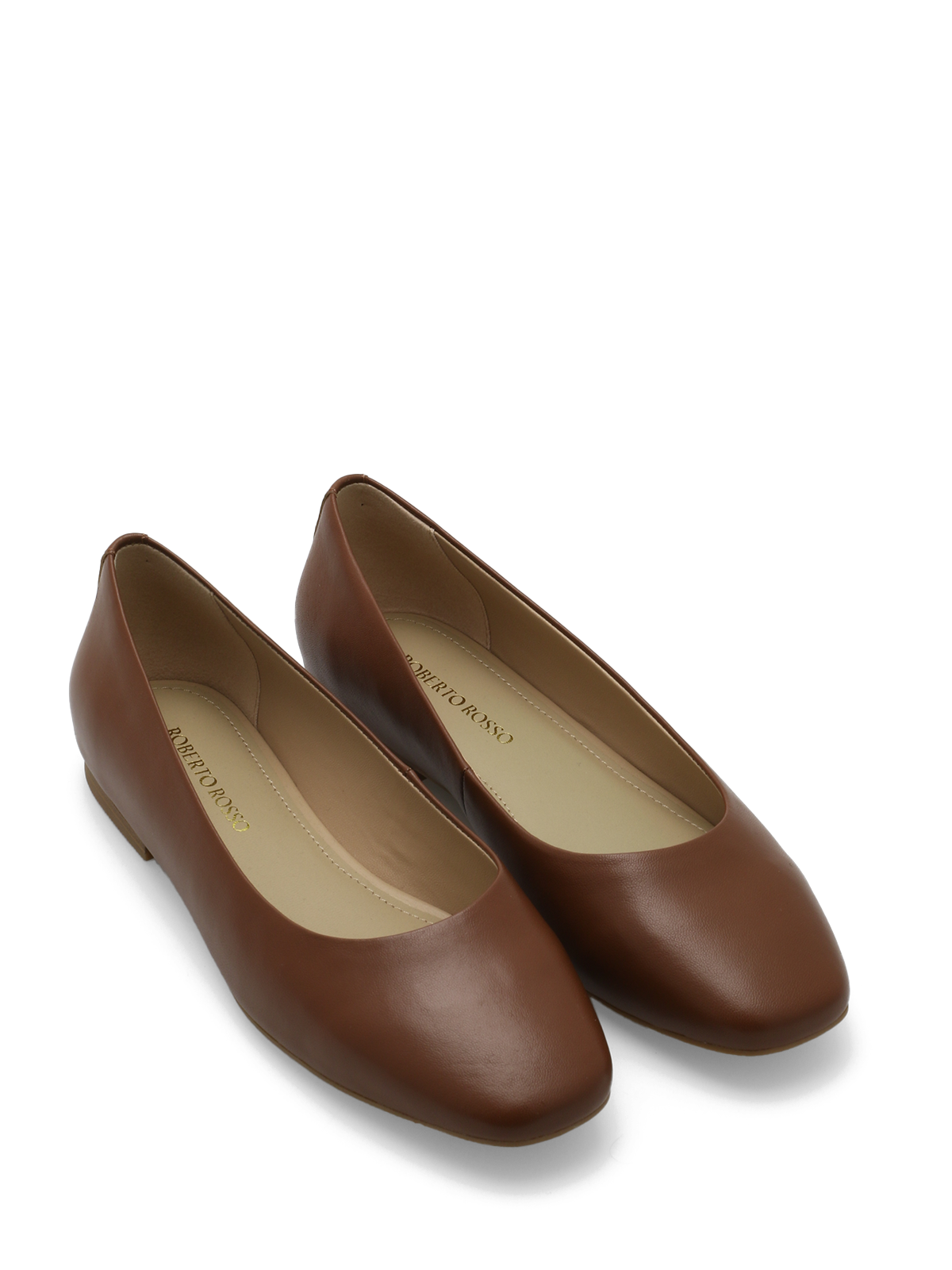 Roberto Rosso Trieste Ballerina Leather - cognac - lys såle - Bilde 4