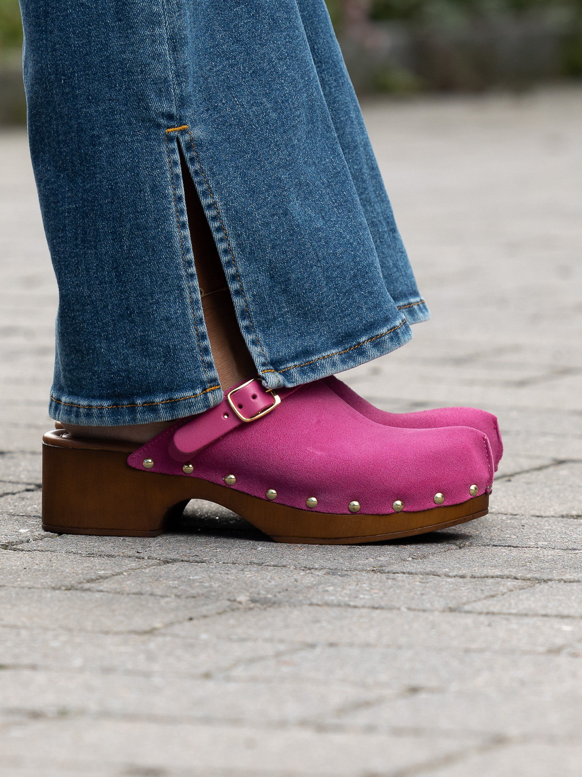Clogs Suede Leather Fuxia - Bilde 13