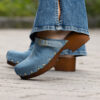 Clogs Suede Leather Lt Blue - Bilde 3