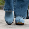 Clogs Suede Leather Lt Blue - Bilde 4