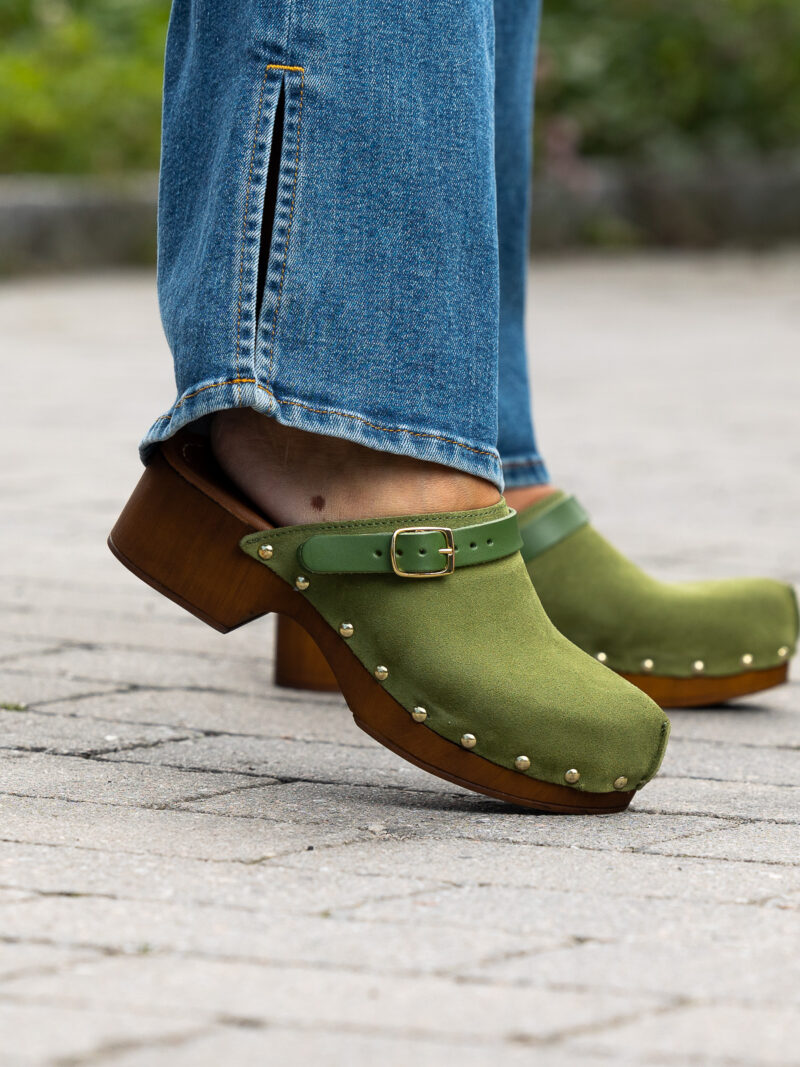 Alternative view of Clogs Suede Leather Green