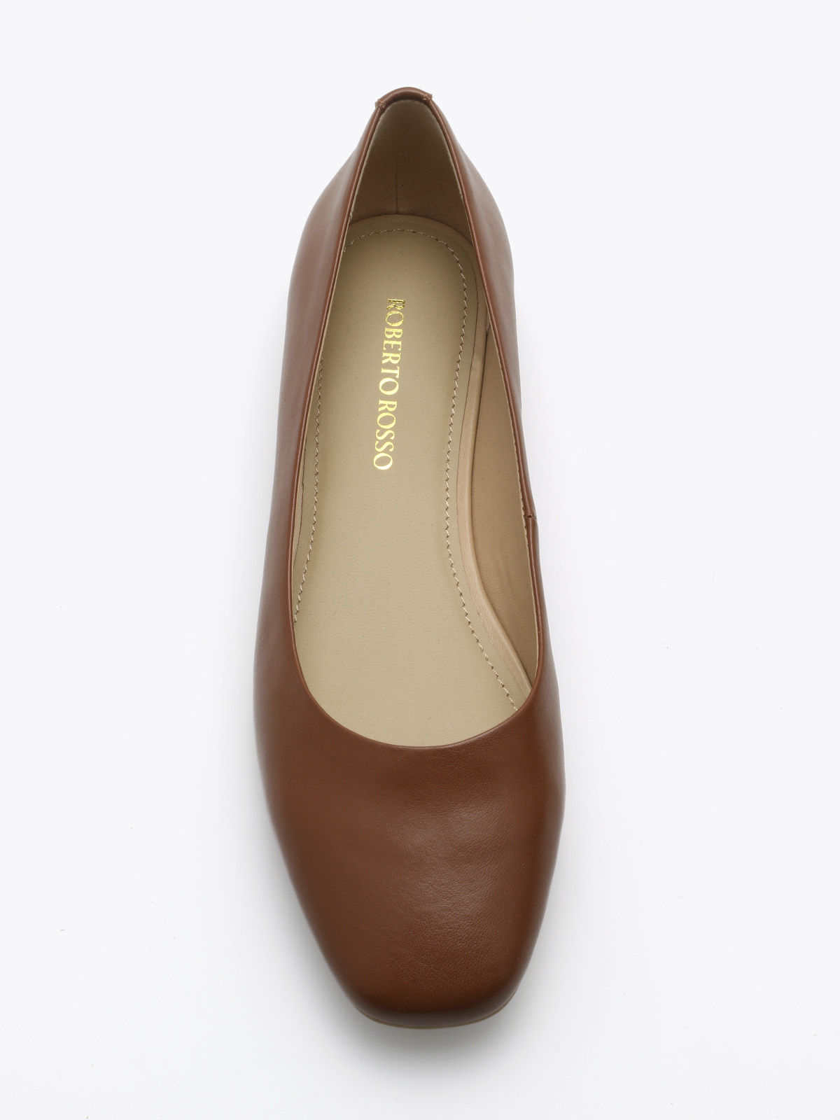 Roberto Rosso Trieste Ballerina Leather - cognac - lys såle - Bilde 7