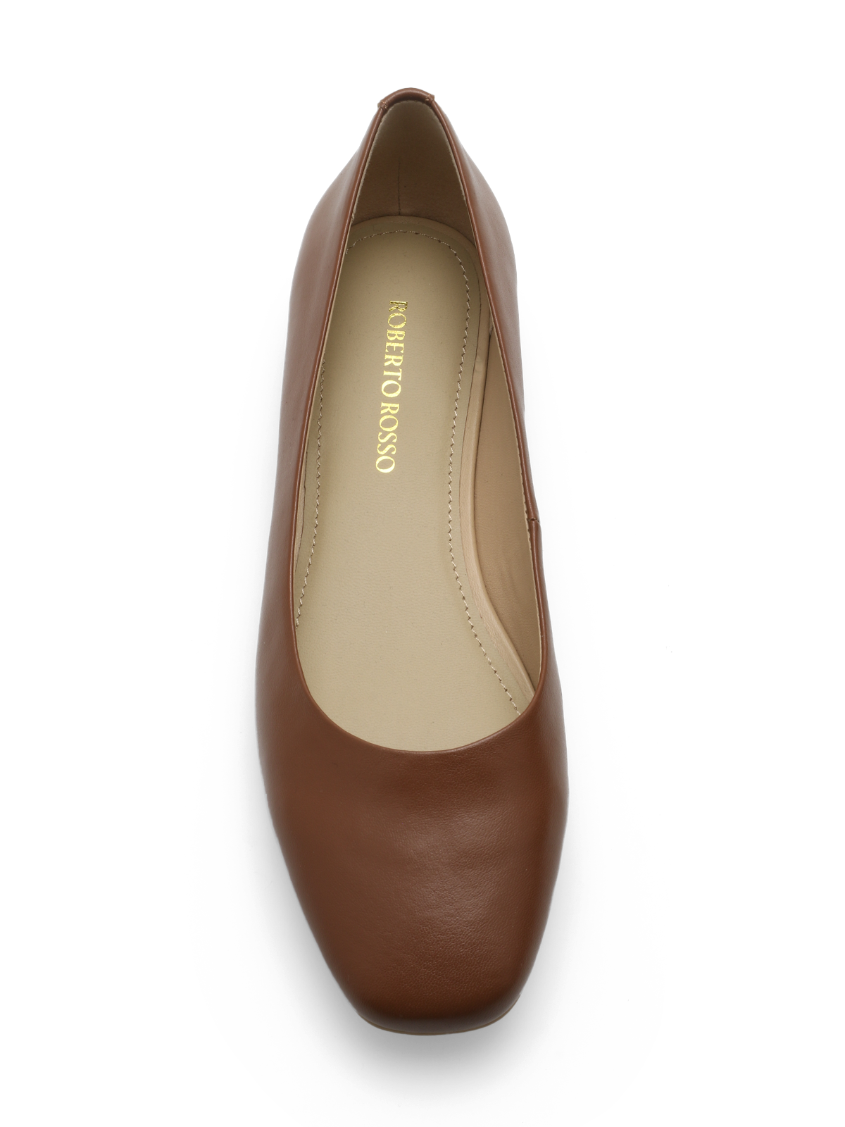 Roberto Rosso Trieste Ballerina Leather - cognac - lys såle - Bilde 8