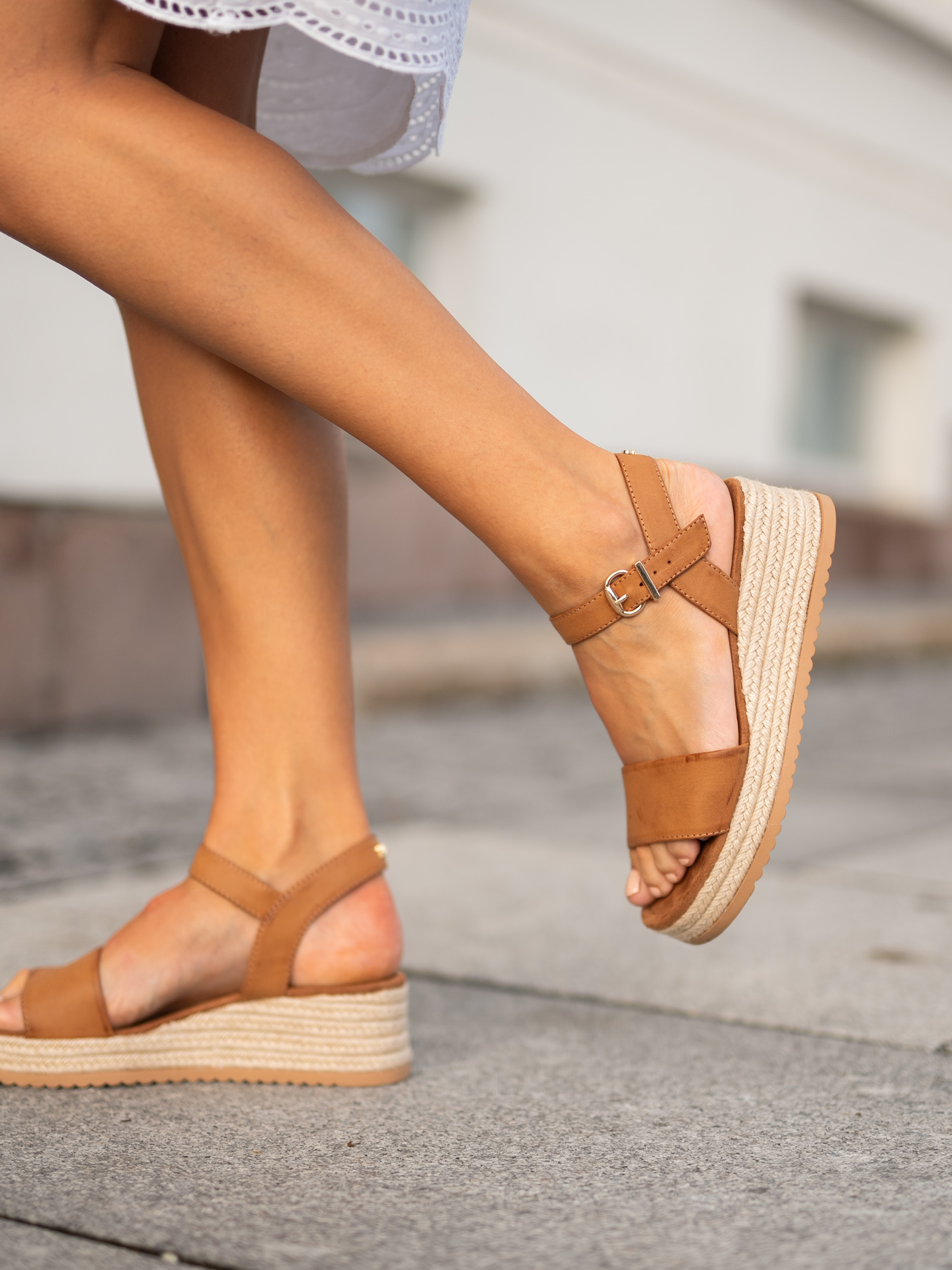 Lili Wedge Cognac - Bilde 10