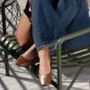 Roberto Rosso Trieste Ballerina Leather - cognac - svart såle - Bilde 3