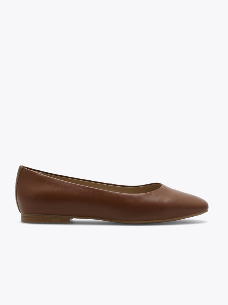 Roberto Rosso Trieste Ballerina Leather - cognac - lys såle