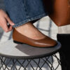 Roberto Rosso Trieste Ballerina Leather - cognac - svart såle - Bilde 4