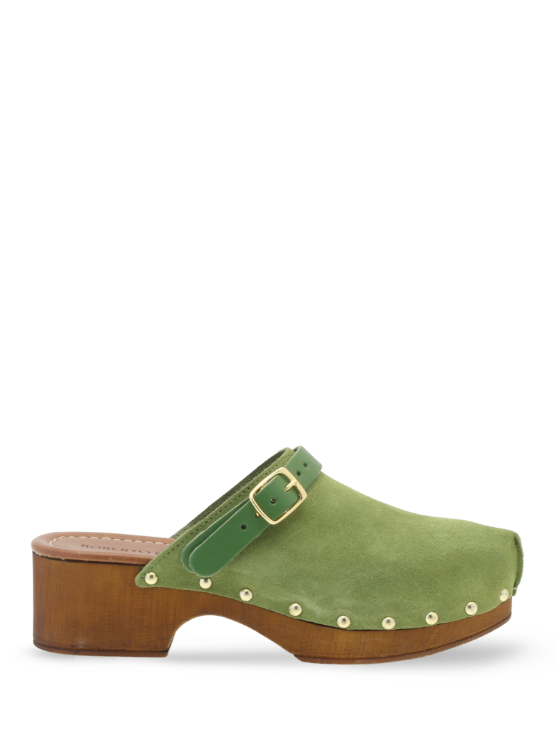 Alternative view of Clogs Suede Leather Green