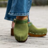 Clogs Suede Leather Green - Bilde 6