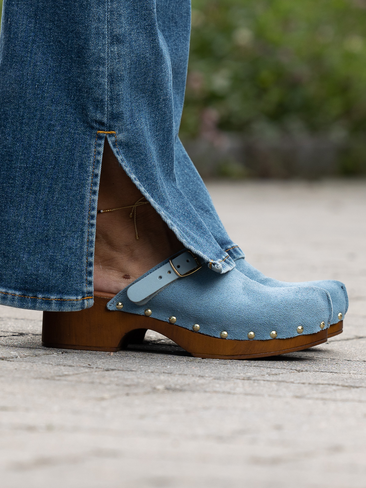 Clogs Suede Leather Lt Blue - Bilde 20
