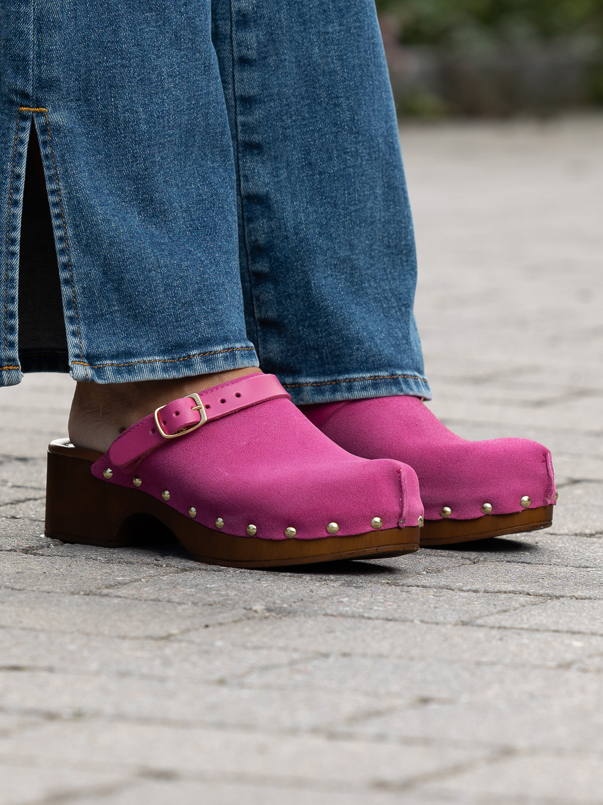 Clogs Suede Leather Fuxia - Bilde 6