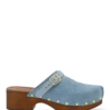 Clogs Suede Leather Lt Blue