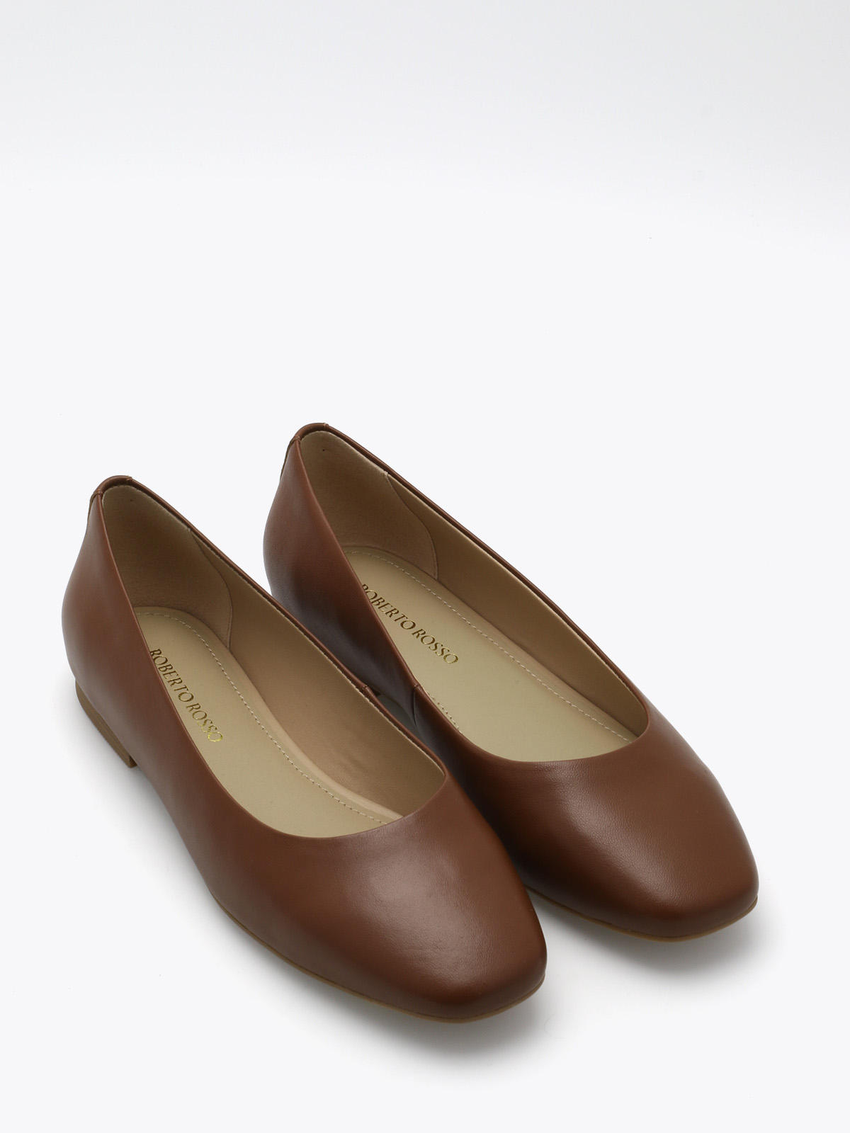 Roberto Rosso Trieste Ballerina Leather - cognac - lys såle - Bilde 3