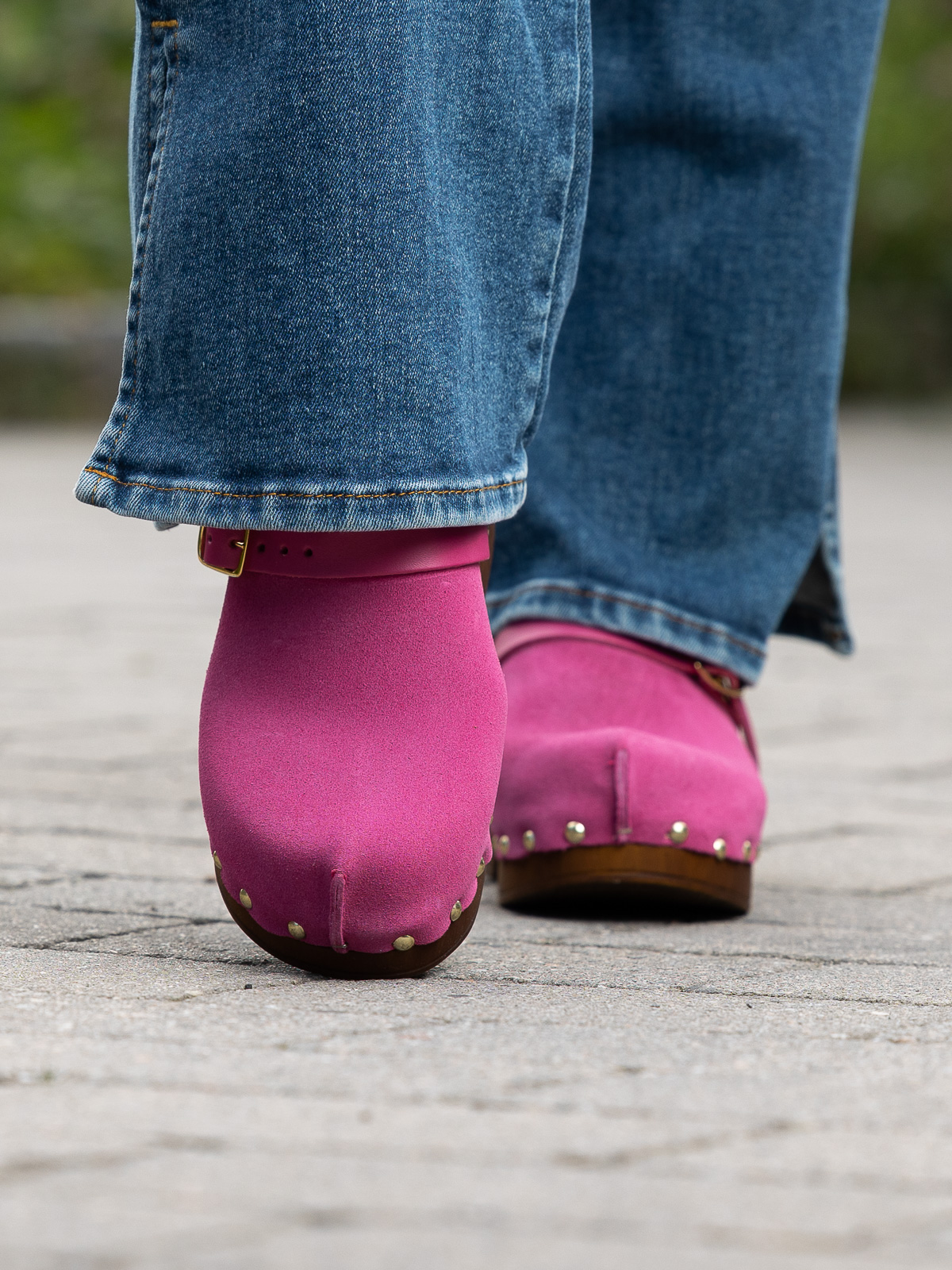 Clogs Suede Leather Fuxia - Bilde 12