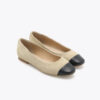 Trieste Ballerina Leather Beige - Bilde 2